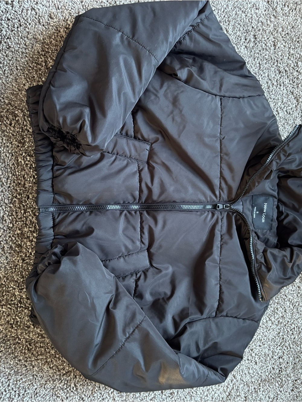 New Look Women’s Black Puffer Coat with Hood
